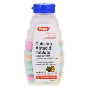 Calcium Carbonate Chewable Tablets 750mg Assorted Fruit Bottle 96/Bt