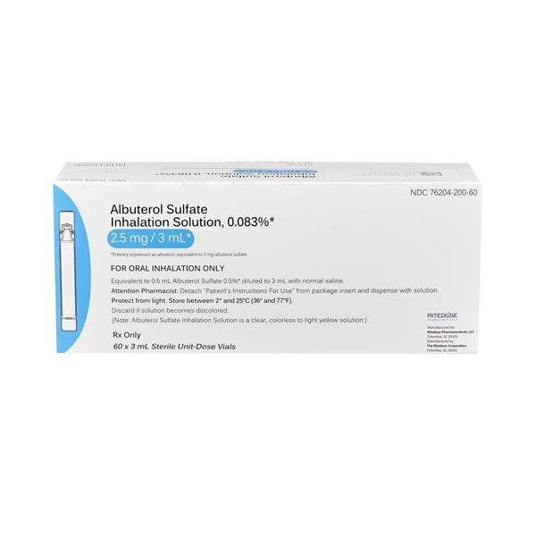 Albuterol Inhalation Solution 0.083% Pack 3mL 60/Package