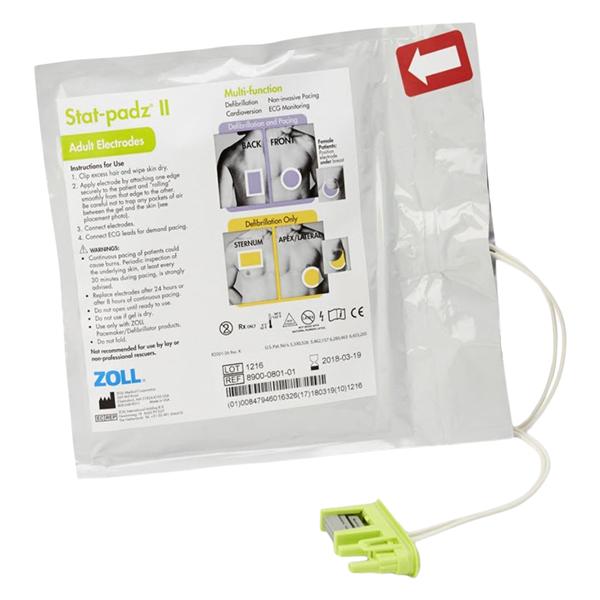 Stat-Padz II Multifunction Pad Adult New For Defibrillator Macrolyte Gel 1Pr