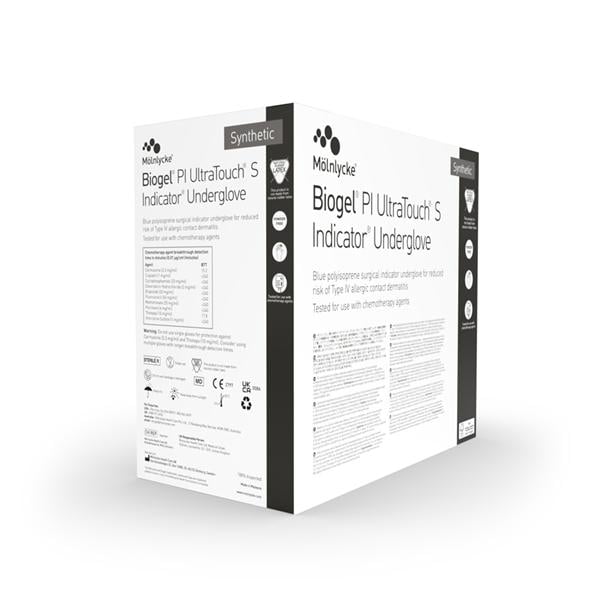 Biogel PI UltraTouch S Polyisoprene Surgical Undergloves 8 Blue