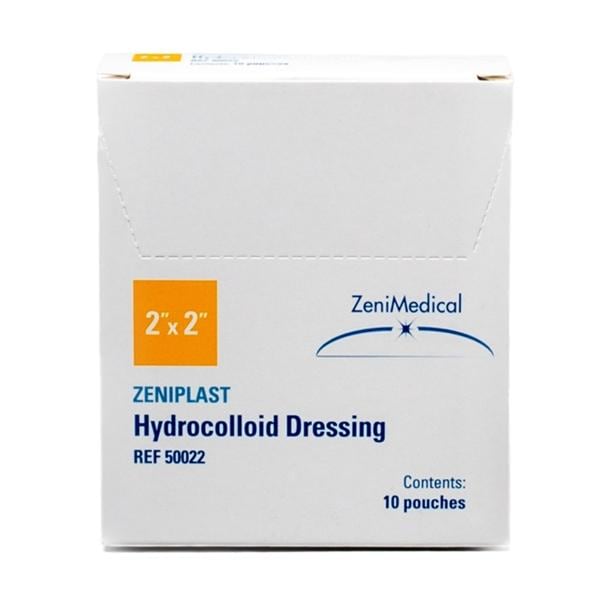 ZeniPLAST Hydrocolloid Wound Dressing 2x2" Sterile Square Adhesive Tan