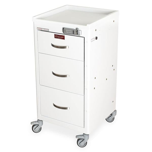 M-Series Infection Control Cart 3" Caster (3) Drawer Electronic Push Button Lock