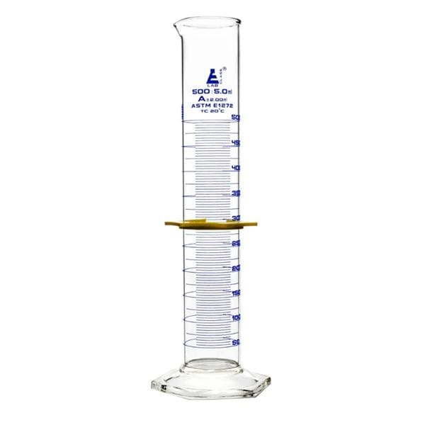 Graduated Measuring Cylinder Borosilicate Glass 500mL Ea