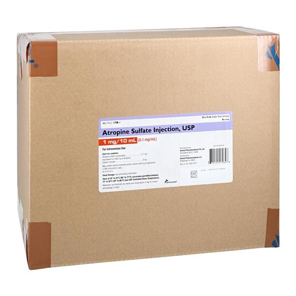 Atropine Sulfate Injection 0.1mg/mL Prefilled Syringe 10mL 24/Package