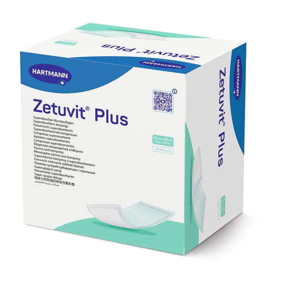 Zetuvit Plus Non-Woven Non-Border Dressing 8x24" 4Lyr Sterile Rect NAdh Spr Abs
