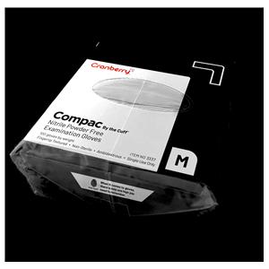 Compac By the Cuff Nitrile Exam Gloves X-Small Black Non-Sterile 100/Bg