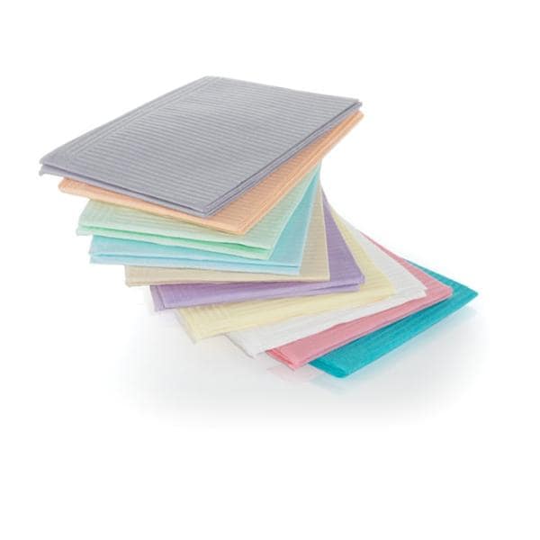 SafeBasics Patient Bib 2 Ply Tissue / Poly 13 in x 18 in Gray Disposable 500/CA