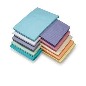 SafeBasics Patient Bib 3 Ply Tissue / Poly 13 in x 18 in Blue Disposable 500/CA