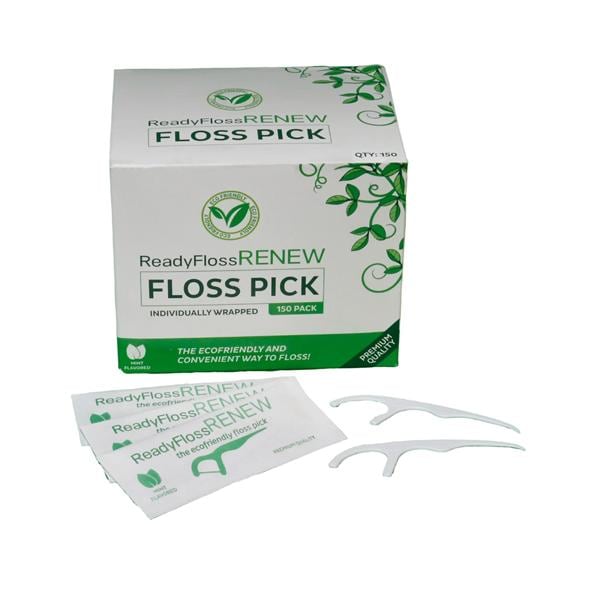ReadyFloss RENEW Floss Picks Individually Packaged 150/Bx