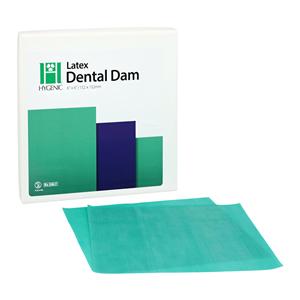 Latex Dental Dam 6 in x 6 in Medium Gauge Green 36/Bx