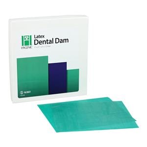 Latex Dental Dam 5 in x 5 in Medium Gauge Green 52/Bx