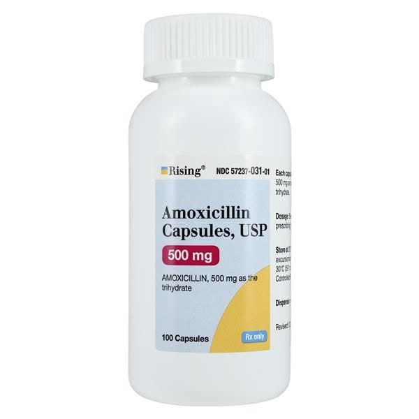 Amoxicillin Capsules 500mg Bottle 100/Bottle Each