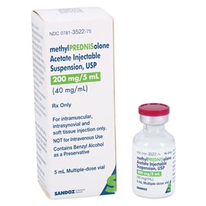 Methylprednisolone Acetate Injection 40mg/mL MDV 5mL Each