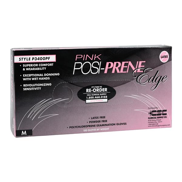 Posi-Prene Edge Chloroprene Exam Gloves Medium Pink Non-Sterile