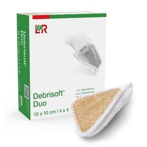 Debrisoft Duo Debridment Pad Mnflmnt Poly Fbr 4x4 Strl Wht/Bge Indv Sl LF