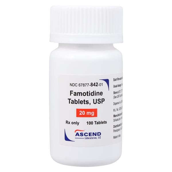 Famotidine Tablets 20mg Bottle 100/Bottle Each