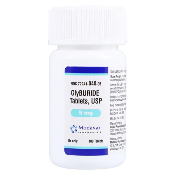 Glyburide Tablets 5mg Bottle 100/Bottle Each