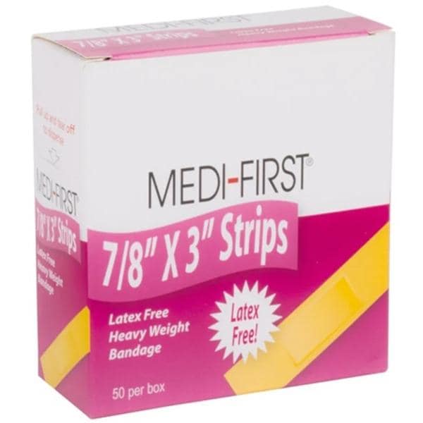 Medi-First Adhesive Bandage Fabric 3x7/8" Tan Ea