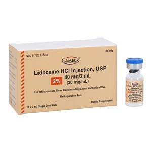 Lidocaine HCl Injection 2% Preservative Free SDV 2mL 10/Package