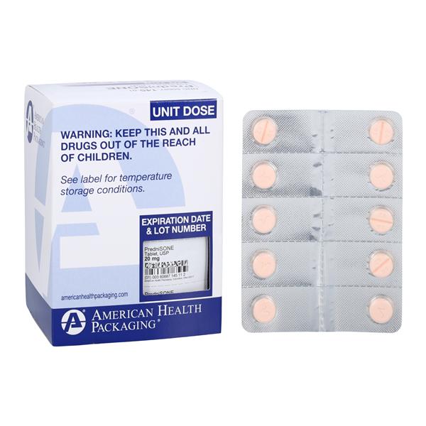Prednisone Tablets 20mg Unit Dose 10x10/Package Each
