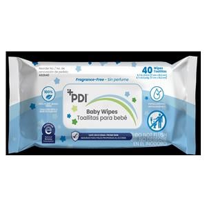 Baby Wipes White Unscented 8x6.7" 40/Pk