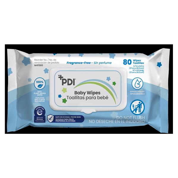 Baby Wipes White Unscented 8x6.7" 80/Pk