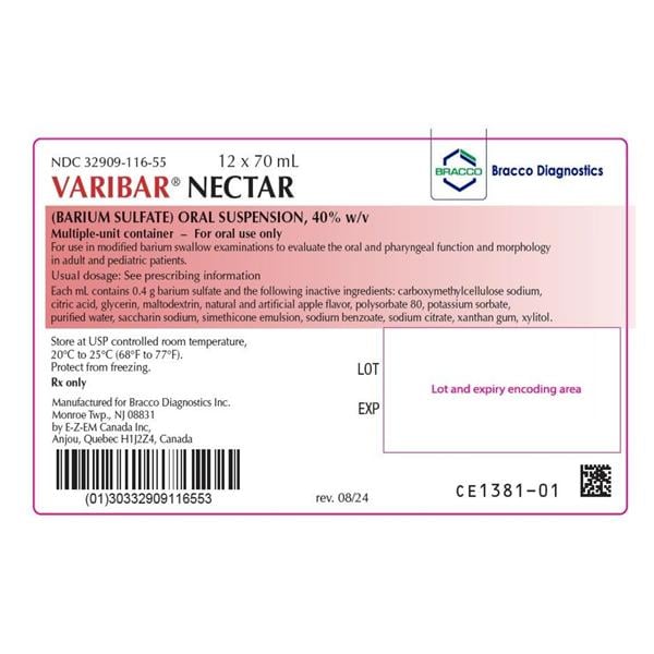 Varibar Nectar Mini Oral Suspension 40% Bottle 70mL 12/Package