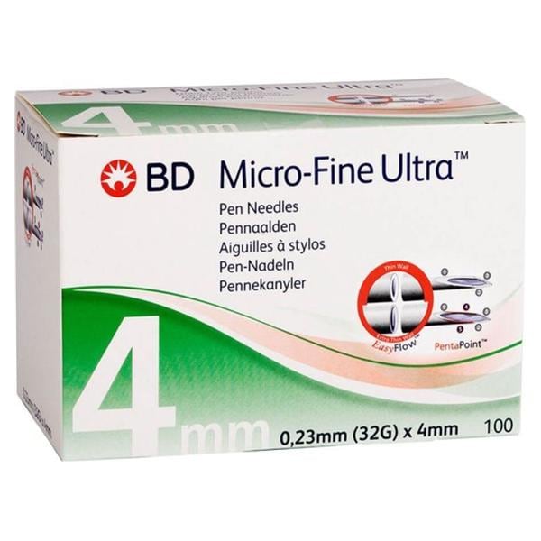 Nano 2nd Gen Insulin Pen Needle 32gx4mm Clear Non-Safety 100/Bx