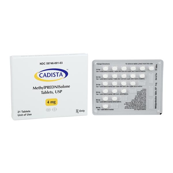 Methylprednisolone Tablets 4mg Blister Pack 21/Package Each