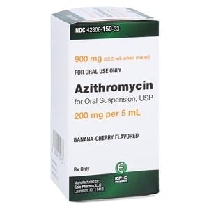 Azithromycin Oral Suspension 200mg/5mL Banana-Cherry Bottle 22.5mL Each