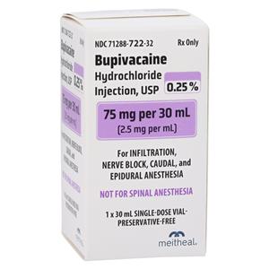 Bupivacaine HCl Injection 0.25% SDV 30mL Each