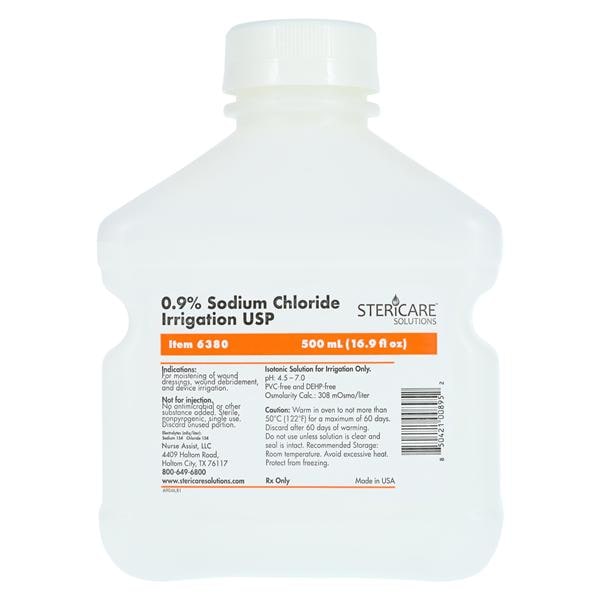 IV Solution Irrigation Solution 0.9% Sodium Chloride 500mL Bottle 18/Ca