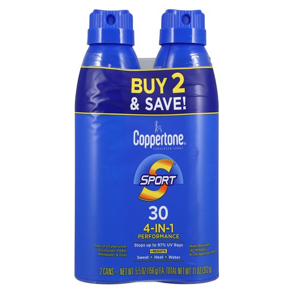 Coppertone Sport Sunscreen Spray 30 SPF 2/Pk