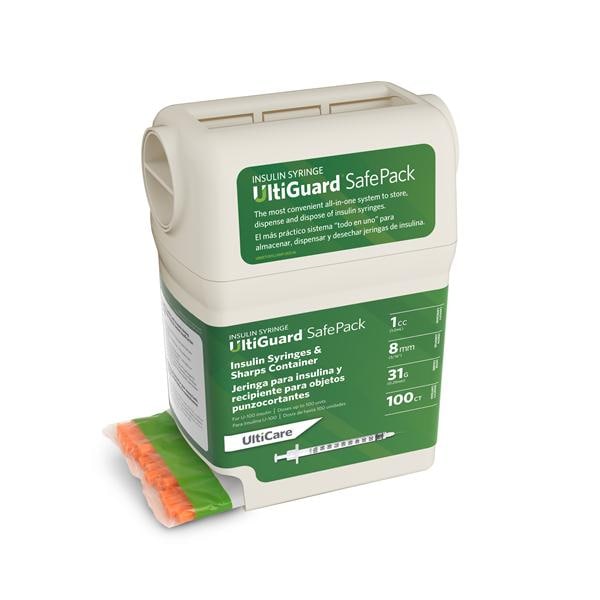 UltiGuard Insulin Syringe/Needle 31gx5/16" 1mL _ Low Dead Space 500/Ca