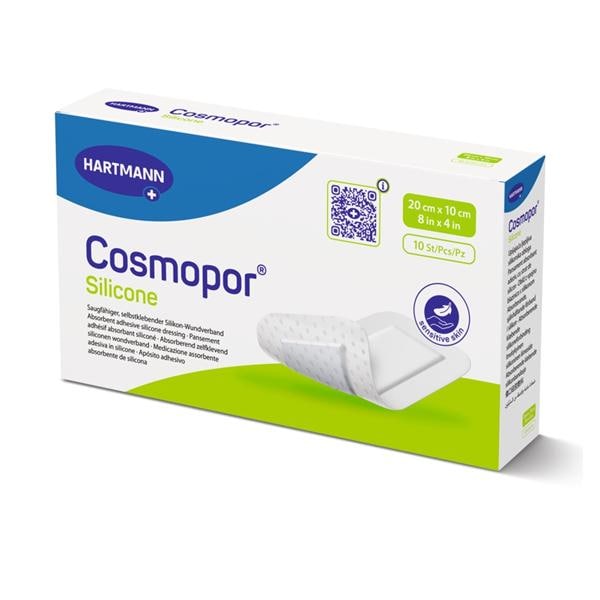 Cosmopor Silicone Post-Op Dressing 8x4" 3Lyr Sterile Rect NAdh Slcn Adh Wt Abs