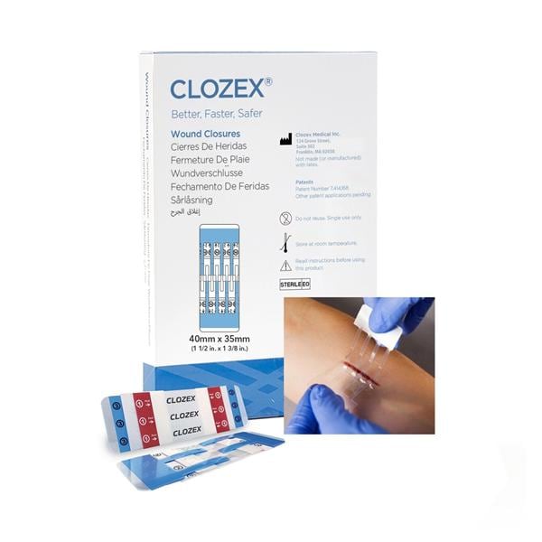 Wound Closure Device 1-1/2x1-3/8" Clear 10/Bx