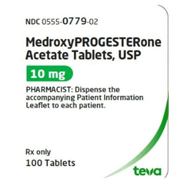 Medroxyprogesterone Acetate Tablets 10mg Bottle 100/Bottle Each