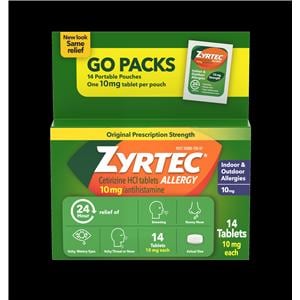 Zyrtec OTC Allergy Oral Tablets 10mg Pouch 14/Bx, 24 BX/CA