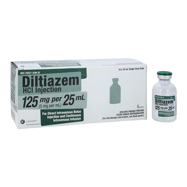 Diltiazem HCl Injection 5mg/mL SDV 25mL 10/Package