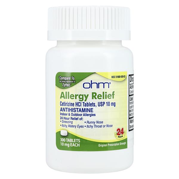 Cetirizine Tablets 10mg Bottle 300/Bt