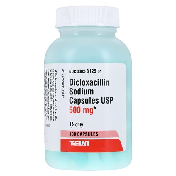 Dicloxacillin Sodium Capsules 500mg Bottle 100/Bottle Each