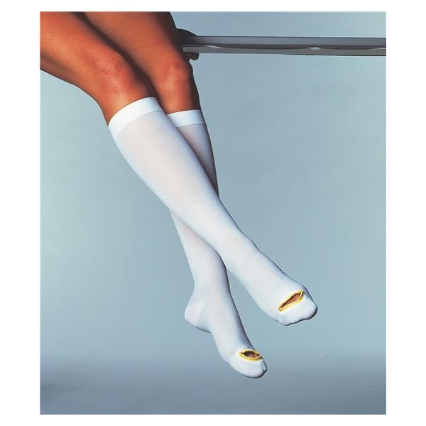 Compression Stocking Knee High 2XL/Long Unisex 14-17" White/Orange