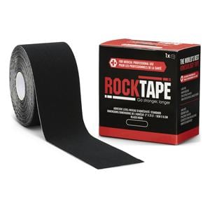 RockTape Kinesiology Tape 97% Cotton/3% Nylon 2"x21.5' Black Non-Sterile Ea