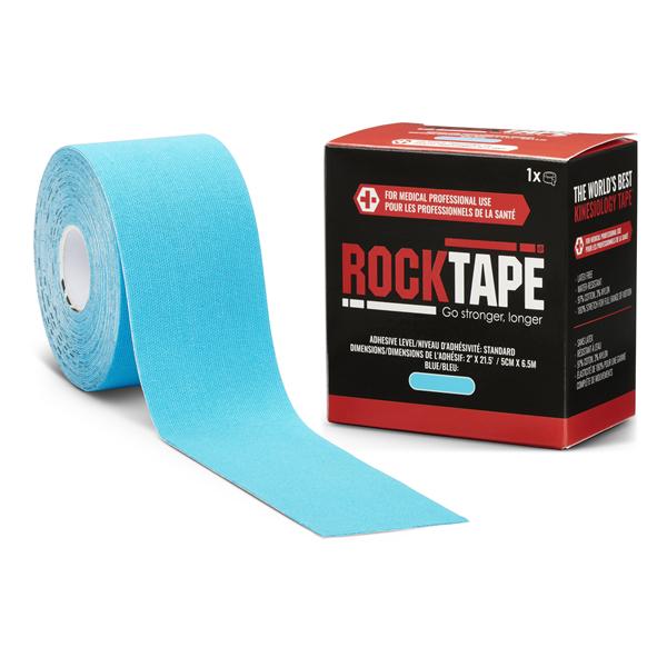 RockTape Kinesiology Tape 97% Cotton/3% Nylon 2"x21.5' Blue Non-Sterile EA
