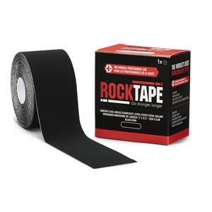 RockTape Kinesiology Tape 97% Cotton/3% Nylon 2"x21.5' Black Non-Sterile EA