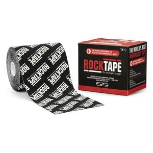 RockTape Kinesiology Tape 97% Cotton/3% Nylon 4"x21.5' Black with Logo NS EA