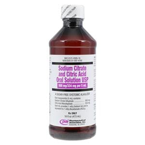 Sodium Citrate Citric Acid Oral Solution 500mg/334mg SF Grape Bottle 473mL Each
