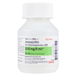 Amoxicillin Oral Suspension 200mg/5mL Tutti-Frutti Bottle 50mL Each