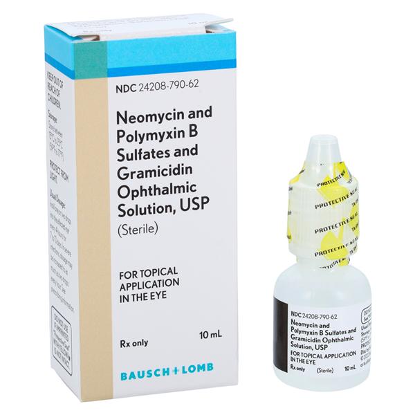 Neomycin/Polymyxin B Sulfates/Gramicidin Ophthalmic Solution Bottle 10mL Each