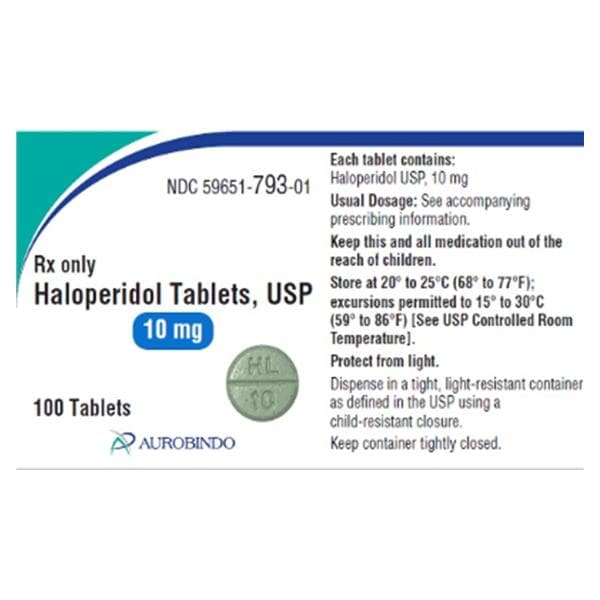 Haloperidol Tablets 10mg Bottle 100/Bt Each